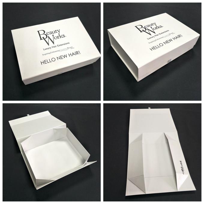 Feuchtigkeitsfeste weiße klare faltende Geschenkboxen für das Haar-Erweiterungs-Verpacken