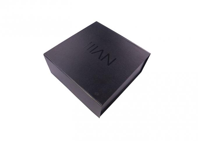 UVlogo Druckpappfaltende Geschenkboxen, schwarze Geschenkboxen mit Deckeln