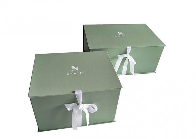 Hellgrüne faltbare Papiergeschenkbox stapelbar für Verpackenkleidungs-Geschenke