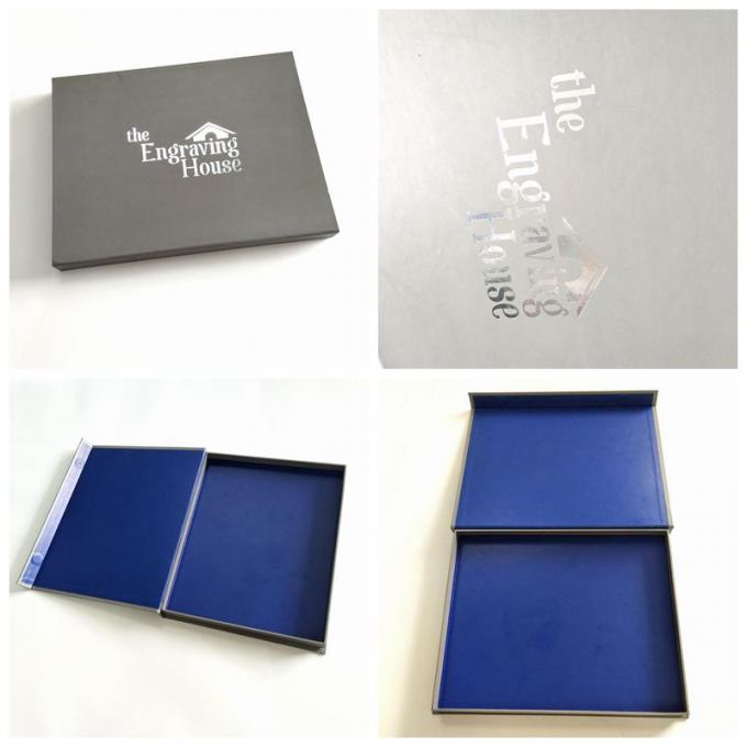Goldfolien-Verpackenbuch-geformter Kasten-silbernes Mattlogo für Dokumenten-magnetische Schließung