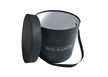 Schwarze Pantone-Farbrunder Blumen-Kasten, runde Geschenkbox-glatte Laminierung Corses