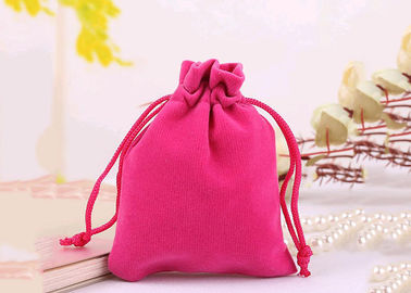 China Dauerhafte Art-kleines Samt-Zugschnur-Taschen-Baumwollklappen-weich Rosa gefärbt usine