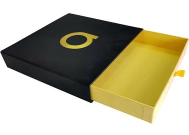 China Schwarzes gleitendes Fach-Geschenkbox-Folien-Gold prägeartiges Papierlogo für Kleidung usine