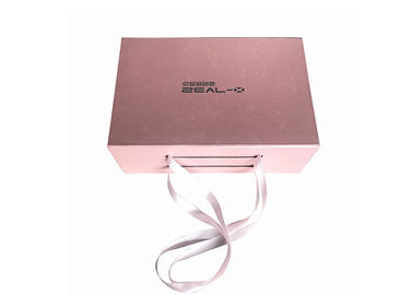 China Prägungslogo-faltende Geschenkbox-rosa Farbe Rose für das Kleidungs-Verpacken usine