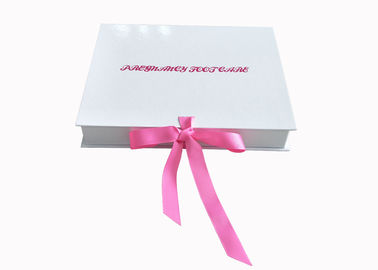 China Band-Schließungs-faltender Geschenkbox-weiße glatte Einlegesohlen-Verpackenkasten für Frauen usine
