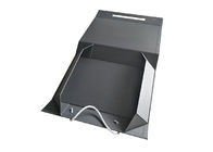 Schwarze Pappfaltende Verpackenkasten-Logo-Gewohnheit mit dem Zugseil zusammenklappbar fournisseur