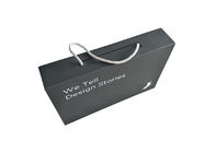 Schwarze Pappfaltende Verpackenkasten-Logo-Gewohnheit mit dem Zugseil zusammenklappbar fournisseur