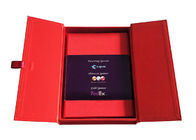 Kappen-oberstes rotes Buch geformter Kasten, magnetischer Klappen-Kasten mit 2cm Breiten-Satin-Band fournisseur