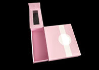 Rosa magnetischer Schließungs-Geschenk-Karten-Kasten mit zwei Zwischenlagen und einem klaren Fenster fournisseur