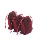 Personifiziertes rotes Samt-Zugschnur-Beutel-Folien-Logo für Jewelly Packaing fournisseur