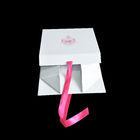 Band-Papiergeschenkbox-elegante weiße zusammenklappbare Pappe mit Rechteck-Form fournisseur
