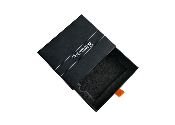 Farbschieben schwarzer Papierstreichholzschachtel-Dia-Kasten, heraus Geschenkbox mit Schaum-Einsatz fournisseur