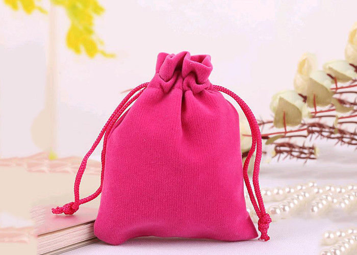 Dauerhafte Art-kleines Samt-Zugschnur-Taschen-Baumwollklappen-weich Rosa gefärbt fournisseur