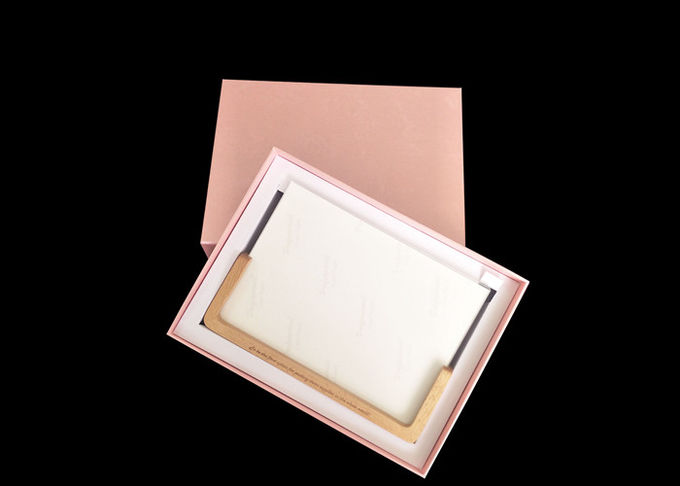 Eleganter rosa Deckel und niedrige Kästen, kundengebundene Größen-Pappgeschenkboxen für Album