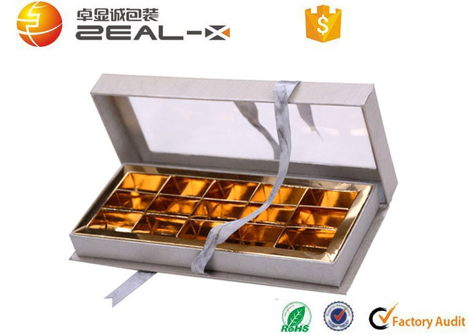 Nahrungsmittelgrad-Papier-Geschenkbox CMYK/Pantone färbt die Schokolade, die mit PVC-Fenster verpackt
